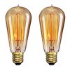 CTKcom Vintage Edison Light Bulbs(2 Pack)- 40W ST58 Vintage Squirrel Cage Filament E26/E27 Base,Antique Incandescent Bulb,Vintage Teardrop Top Lamps for Home Light Fixtures E26/E27 110V-130V