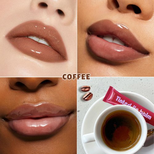 MYMERRY Tinted Lip Balm, Lip Tint with Sheer Color and Glowy Finish, Moisturizing for All Day with Natural Formula Leaves Lips Feeling Hydrated and Visibly Plump | Coffee Brown, 0.3fl.Oz