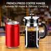 YMMIND French Press Coffee Maker 304 Stainless Steel Coffee Press,with 4 Filters System, Heat Resistant Thickness Borosilicate French Press Glass, BPA-Free Brewed Tea Pot Coffee Plunger