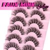 Veleasha Russian Strip Lashes Faux Mink Lashes Fluffy Eyelashes 7 Pairs 12-19mm Clear Band False Eyelashes Looks Like Eyelash Extensions D Curl Fake Eyelashes (DT01)