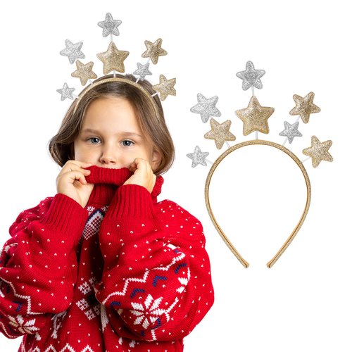 WLLHYF Headband, Gold Alloy Stars Headpiece Hair Band for Women, Girls, Kids, Party Hair Accessory for Princess, Holiday Festival, Birthday Party