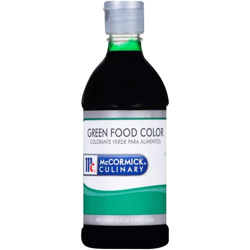 McCormick Culinary Green Food Coloring, 16 fl oz - One 16 Fluid Ounce Bottle Green Liquid Food Coloring, Add Vivid Green Color to Cakes, Cookies, Icings and More