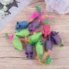 TEHAUX 10pcs Cat Toy Mice, 2.8” Mouse Cat Playing Props Cat Color Tail Mouse Toy Cat Teaser Interactive Toy Funny Cat Toy Mouse Toys for Cats Kitten, Random Color