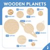 Solar System Model of Planets, Pack of 5 Sets of 9 DIY Wooden Crafts to Paint for Outer Space Classroom Decorations or Science Party, by Woodpeckers