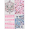 3D Pink Blue Butterfly Nail Stickers for Women Butterfly Nail Decals for Nail Art Supplies Butterfly Nail Art Stickers for Nail Designs Cartoon Butterfly Stickers for Nails Butterflies Nail Decor