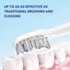 AmuLumon Flossing Toothbrush Heads Replacement, 6 Count, Compatible for Waterpik Sonic Fusion/2.0 Brush and Flosser Combo… (Full Size, White)