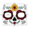 12PCS Sugar Skull Face Temporary Tattoos Decorations- Day of the Dead Halloween Masquerade Party Supplies