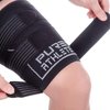 Pure Athlete Thigh Compression Sleeve – Adjustable Straps Quad Wrap Support Brace, Hamstring Upper Leg (1 Sleeve - Black, Medium)