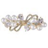 Alilang Baroque Style Pearl Golden Tone Hairpin Bow Tie Crystal Rhinestone Hair Barrette Clip