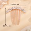 Aimimier Pearl Crystal French Hair Combs Vintage Rhinestone Long Teeth Hair Pins Dainty Hair Pieces Bridal Wedding Hair Accessories for Women and Girls(Style 2)