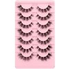 Himirell False Eyelashes Natural Look Lashes 6D Volume Clear Band Cat Eye Lashes Fluffy Wispy Fake Eyelashes Faux Mink C Curl Lashes 7 Pairs Pack