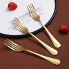 Gold Dinner Forks of 12, Berglander 7.9" Stainless Steel Titanium Shiny Gold Plating Fork Set, Forks And Spoons Silverware, Golden Table Forks Set Sturdy And Dishwasher Safe