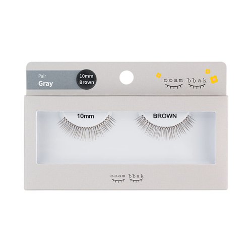 CCAMBBAK Original Pair Looks So Natural False Eyelashes Handmade Lightweight Individual Lashes Extension Lengthening Wisps K-Beauty Authentic Fake Eyelashes (10mm Pair(Brown))