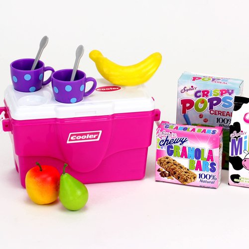 Sophia's 18" Doll 8 pc. Beach Day Play Set with Hot Pink Towel and Bucket, Purple Shovel, Volleyball, 2 Ice Cream Cones, Ice Cream Holder, and Sunscreen Bottle