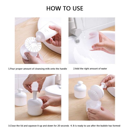 AKOAK 1 Pack Portable Cleansing Foaming Cup, Reusable, Shower Gel Foam Cup Bathroom Products