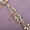Teyglen Sparkly Rhinestone Wedding Hair Comb Headband Crystal Bridal Hair Side Comb Gold Silver Rhinestone Headpiece Hair Piece Hair Accessory for Women Bride Girls (Gold)