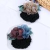 2Pcs Women Hair Bun Cover Net, Snood Flower Hair Clips Lace Hair Net Hair Accessories For Stewardess Banks Hotels Restaurant Staff