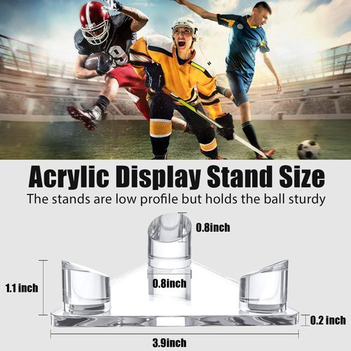 4 Pieces Acrylic Ball Stand Holder Display Stand Clear Sports Ball Storage Display for Footballs Basketballs Volleyballs Soccer Balls Bowling Ball Display