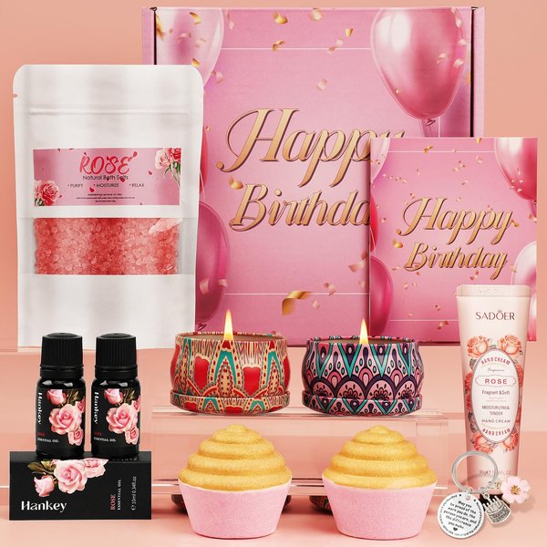 Birthday Gifts for Women,Happy Birthday Relaxing Spa Gift Basket for Women,Self Care Women Gifts Set ,Birthday Gifts Box for Women,Unique Birthday Presents for Her,Sister,Female Friends, Coworker,Wife