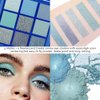 Sapphire Blue Smoky Eye Shadow Palette,Frosty Blue Peacock Blue Navy Blue Royal Blue Green Goth Highly Pigmented Glitter Cream Eyeshadow,Long Lasting Waterproof Blendable Blue Eye Shadow for Women