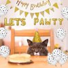 Esweny Dog Cat Birthday Party Supplies,Dog Cat Party Decorations,Lets Pawty Balloons Dog Cat Birthday Hat, Happy Birthday Banner Foil Balloons Pet Party Decoration