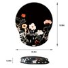 Mouse Pad with Wrist Support, Ergonomic Mouse Pad with Memory Foam Wrist Rest Cushion, Non-Slip Rubber Base Gaming Mice Pad for Home Office Computer Laptop, Flower Black