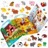 Reusable Sticker Book, 35 Farm Animal Static Stickers Waterproof Animals & Insects Decals Matching Game Activity Books Educational Learning Toys for Toddlers Girls Boys Preschooler