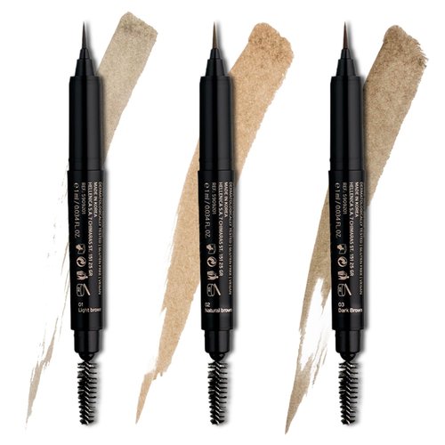 Radiant Professional Makeup – Brow Wizard Tattoo Pen – Precision Eyebrow Tint Pen for All-Day Wear in Dark Brown, Natural Brown, Light Brown