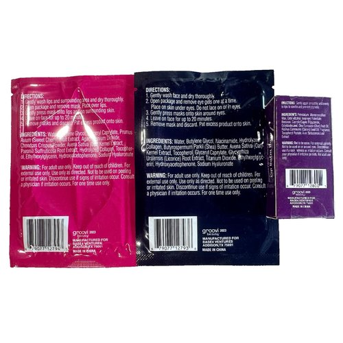 Generic Groovy 3 Piece Self Care Pack Including Moisturizing Lip Mask, Cooling Gel Eye Masks, & Lip Balm Duo in Sugared Citrus & Warm Vanilla