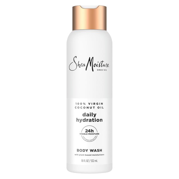 SheaMoisture Virgin Coconut Oil Body Wash Nourish and Replenish Skin Daily Hydrating body wash for 24H Visible Moisture for Healthy, Glowing Skin 18 oz