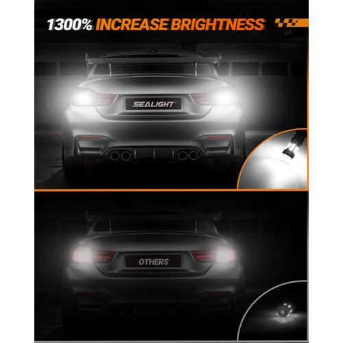 SEALIGHT 912 LED Bulbs, 912 921 LED Backup Light Bulbs, 912 921 LED Reverse Light 6000K 2600Lumens Super Bright, T15 906 904 902 W16W for Back Up Lights Reverse Lights, Pack of 2