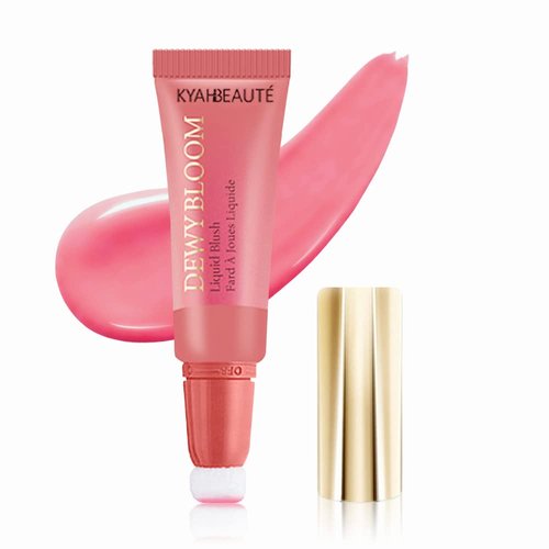 Mysense Liquid Blush Makeup Wand, Soft Cream Blush for Cheeks Tint, Matte Blush Contour Wand with Cushion Applicator, Dewy Finish, Weightless, Fresh Natural-Looking, 103 Rosa-Cool Pink, 0.34fl.oz
