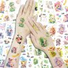 Oottati 18 Sheets Glitter Cute Temporary Tattoos Fairy-tale Dragon Panda Zebra Cat Tiger Sheep Rabbit Elephant Squirrel Animal Suit for Kids Adults