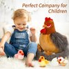 BENINY Egg Laying Hen Chicken Stuffed Animal Plush Toys, Stuffed Chicken with Little Baby Chicks and Coop, Chicken Toys for Kids, Hit of Christmas Farm Party
