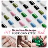 Dark Blue Press on Nails Short Square,Short Fake Nails Glue on,Short Nails Press ons,False Nails Press on,Glue on Nails Short Stick on Nails for Women and Girls 24PCS