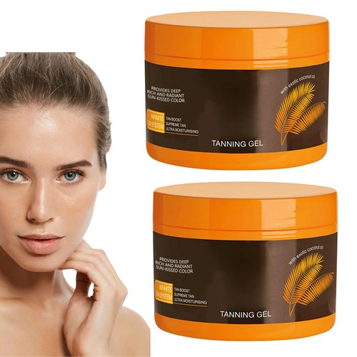 2PCS Intensive Tanning Gel, Tanning Gel, Intensive Tanning Cream for Natural Tan Skin, Intense Tanning Gel for Body, Sunbeds Outdoor Sun Beach Women