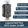 Legrand radiant 1597TRBKCCD4 15 Amp GFCI Self Test Tamper Resistant Decorator Duplex Outlet, Black (1 Count)