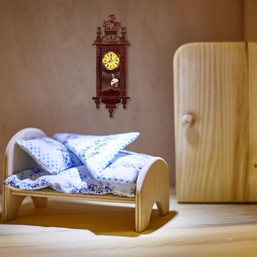 STOBOK Dollhouse Miniature Wall Clock Mini Clock Model for Photography Props Dollhouse Furniture Accessories