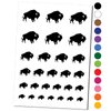 American Bison Buffalo Silhouette Temporary Tattoo Water Resistant Fake Body Art Set Collection - Black (One Sheet)