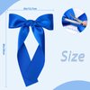 2Pcs Long Ribbon Hair Bows for Girls Hair Clip Silk Hair Bow Ribbon Hair Accessories for Baby Toddlers Infant Teens Kids (Blue)