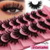 Cat-Eye Lashes Flu-ffy Mink Lashes 20mm Fox Eye Long False Eyelashes 3D Volume Curly Dramatic Fake Eyelashes Thick Full Lashes 7 Pairs Pack(XE05)