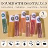 Expressions 7pc Lip Oil - Natural High Shine Tinted LIp Oil with Essential Oils, Hydrating Roll On Lip Oils Infused w/Essential Oils - Rollerball Lip Oils, Vitamin Enriched Lip Oil Set