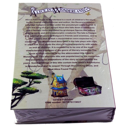 E-ONSALE Real Paper Book Locking Booksafe with Key Lock Dictionary Secret Hidden Safe (Alice in Wonderland)