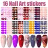 WOKOTO 16 Sheets Marble Design Full Nail Wraps for Women Girls Nail Polish Stickers for Nails Gradient Gel Polish Strips Stickers Nails for Women Girls Gel Nail Stickers Stick On Nails Color Strips