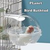 MUYG Bird Bath Box for Cage, Parrot Hanging Planet Bathtub No-Leakage Transparent Omnidirectional Observation Tub Shower Box Birds Cage Accessory for Canary Parrot Crested Cockatiel Lovebird