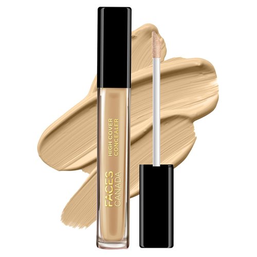 FACESCANADA High Cover Liquid Concealer - Sand Beige 01 | Blends Easily & Natural Finish | Covers Spots, Blemishes & Dark Circles | with Shea Butter & Vitamin E | 0.14 Fl Oz/4ml