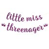 Maicaiffe Little Miss Threenager Banner - Girl's 3rd Birthday Party Decor - Three Years Old - Princess 3rd Birthday Party Decorations, Purple Glitter