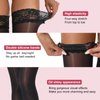 MANZI Sheer Shiny Thigh High Stockings 2 Pairs Silky lingerie Pantyhose for Women with Stay Up Silicone Lace Top(1 Natural+1 Black, L/XL)