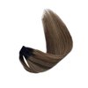 Remy Ponytail Hair Extensions Ombre Human Hair Ponytail Extension Black to Chocolate Brown Mix Caramel Blonde Highlights Remy Hair Extensions Silky Hair Pony Tail One Piece 16inch 80g for Women