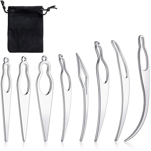 8 Pieces Hair Locking and Tightening Tools - Dreadlocks Sisterlocks Craft Extensions Accessories for Braiding Hair (Silver)